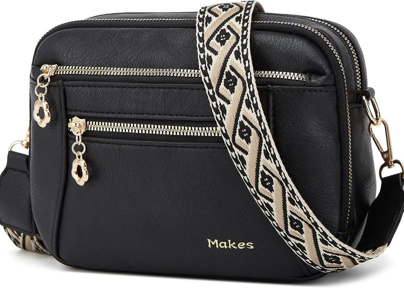 Makes Crossbody Purse for Women Small Crossbody Bags Trendy Vegan Leather with Adjustable Shoulder Straps Gift for Mother Wife Mom - Image 1